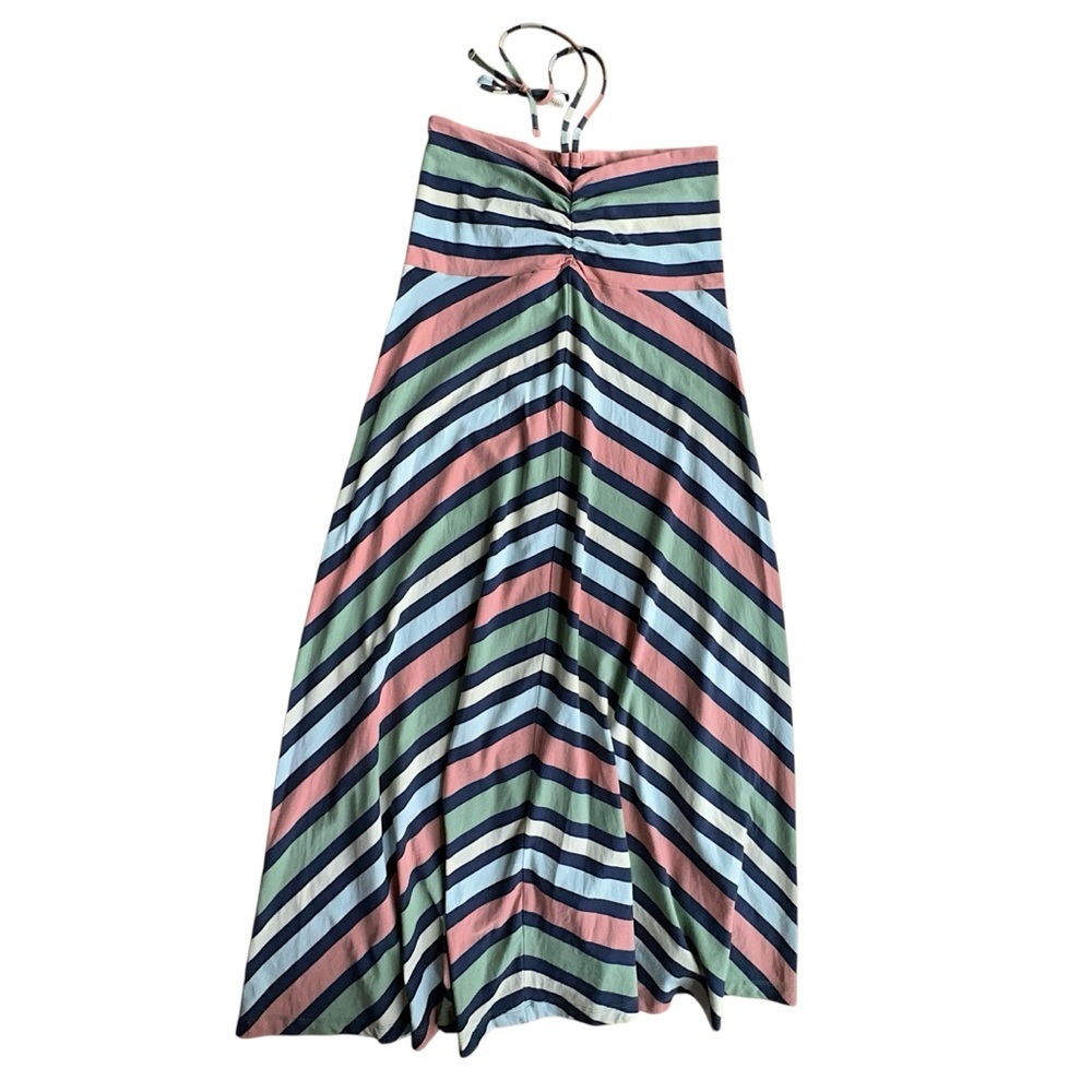 PATAGONIA NWOT STRIPED CONVERTIBLE HALTER NECK MIDI DRESS ORGANIC COTTON SMALL - Picture 6 of 7
